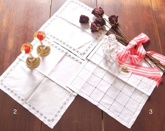 White linen embroidery placemat, 3 different models