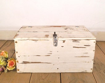 Wooden shabby chic chest hand painted 1920s