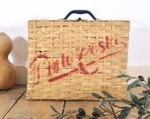 Vintage wicker suitcase (1960s)