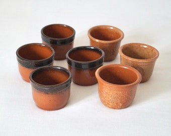 Set of 7 small clay bowls (1980s)