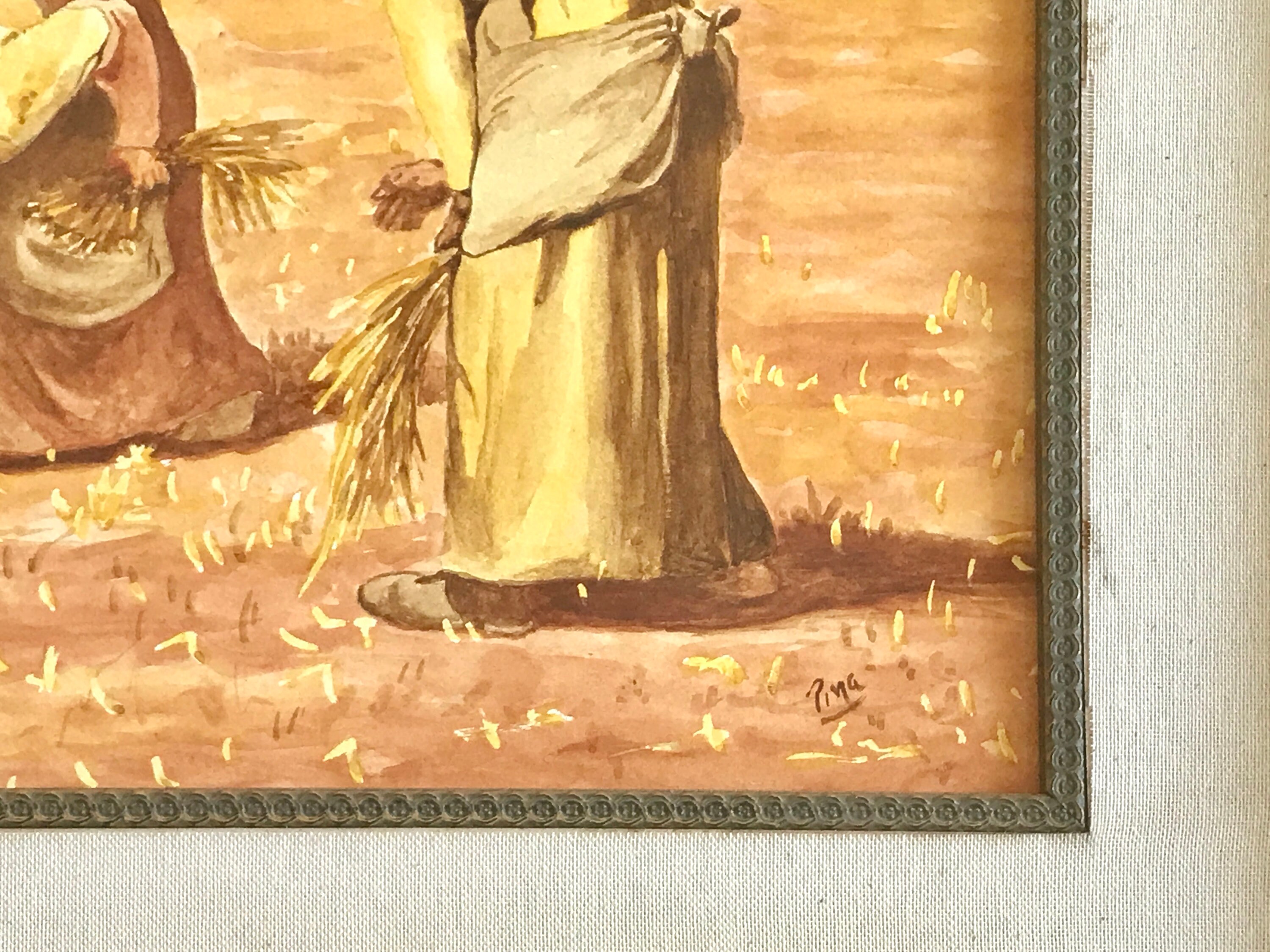 額装されたアートワーク "The Gleaners" The Recall of the Gleaners - Jules Breton | Artera