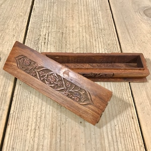 Vintage Wooden Carved Cigar/ Watch Case (1980s)