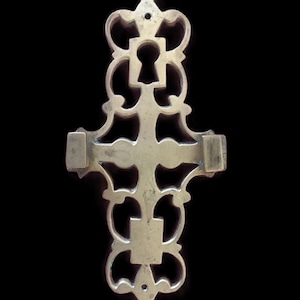 Antiker Massiver Messing Spiegel mit Doppelschloss - Niederländischer Stil des 19.Jahrhunderts