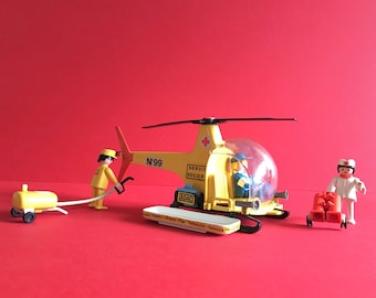 Playmobil 3247 Hélicoptère Secours 1977 – Vintage Complet Avec Boîte TBE