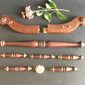 Set of 8 Salvaged Wood Parts – Vintage DIY & Assemblage Art Supplies
