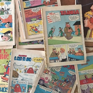 Lot de 7 bandes dessinées incomplètes, écrites en portugais (années 70/80)
