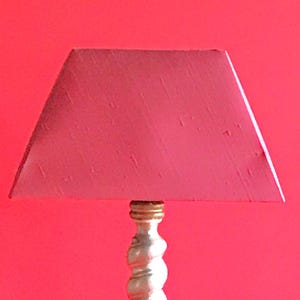 Vintage Bordeaux Rechteckiger Seiden Lampenschirm, Studio Design 1990er Jahre