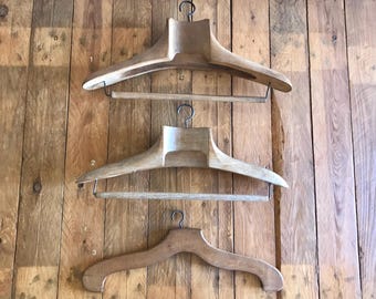 Antique Extra Large Wooden Coat Hanger – 1910s, Made in Portugal, 3 Models Available - Vintage decor