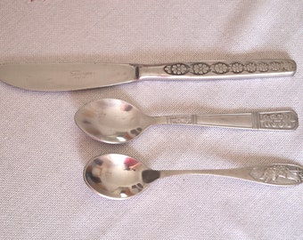 Children's cutlery set in stainless steel (1970s)