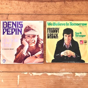 2 vinyl 7" record of Freddy Breck and Denis Pepin (1970s)