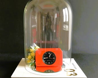 Vintage 1970er Jahre Krups Space Age Orange Wecker - Dekoratives Stück, Funktioniert nicht, Fotografie Requisite