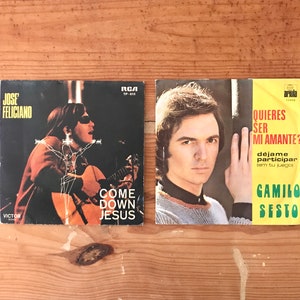 2 latin music vinyl 7&quot; records of José Feliciano and Camilo Sesto (1970s)