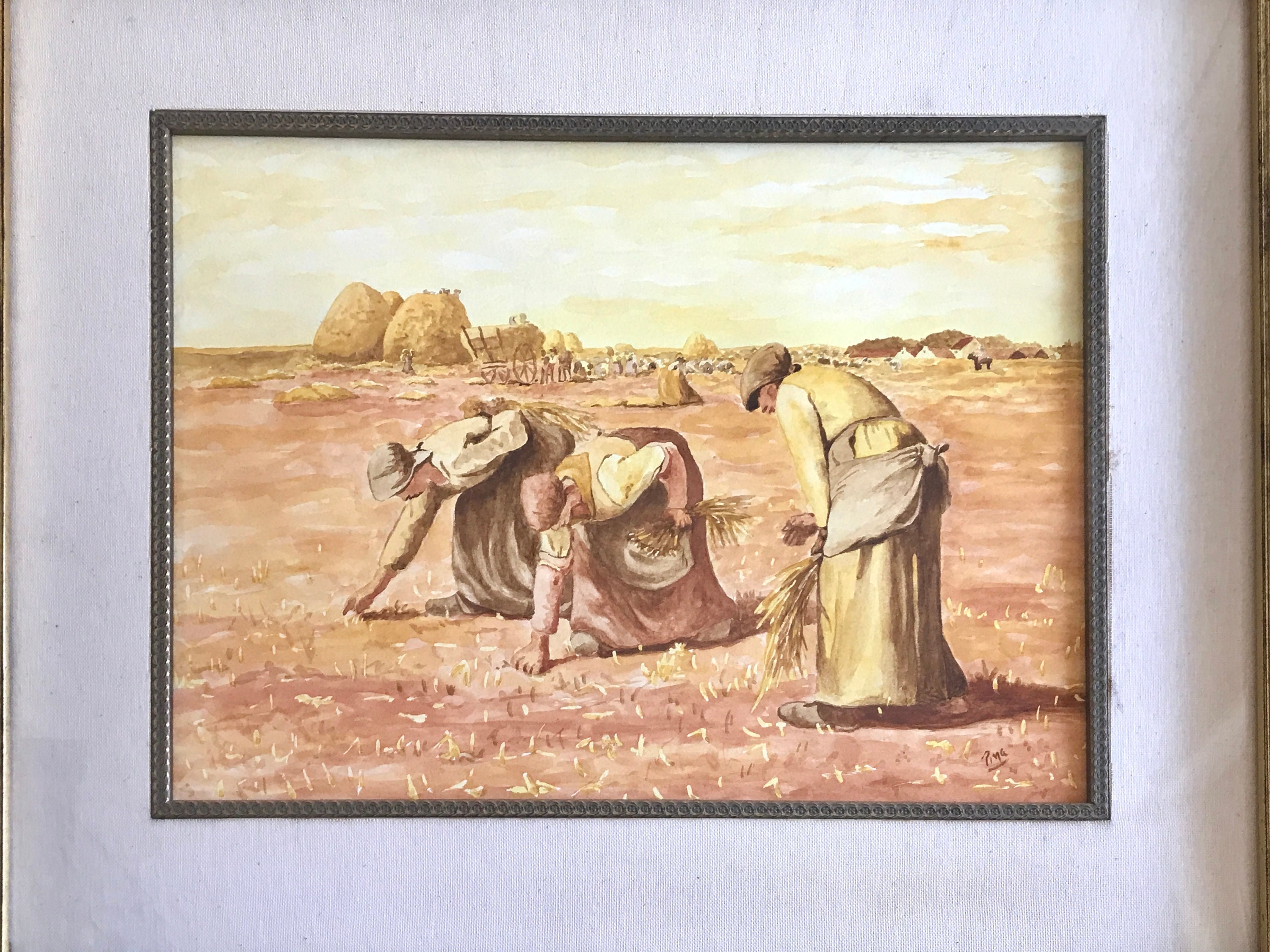 額装されたアートワーク "The Gleaners" Museoteca - The Gleaners, Millet, Jean-François