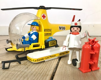 PLAYMOBIL vintage city life médical hélicoptère secours 3247 de 1977 / boîte #2 | eBay