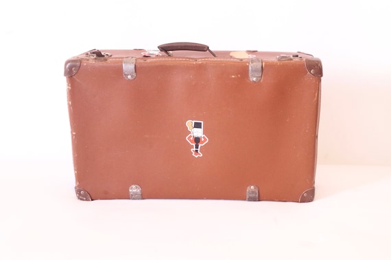 Brown cardboard suitcase for storage (1950s) - image 2