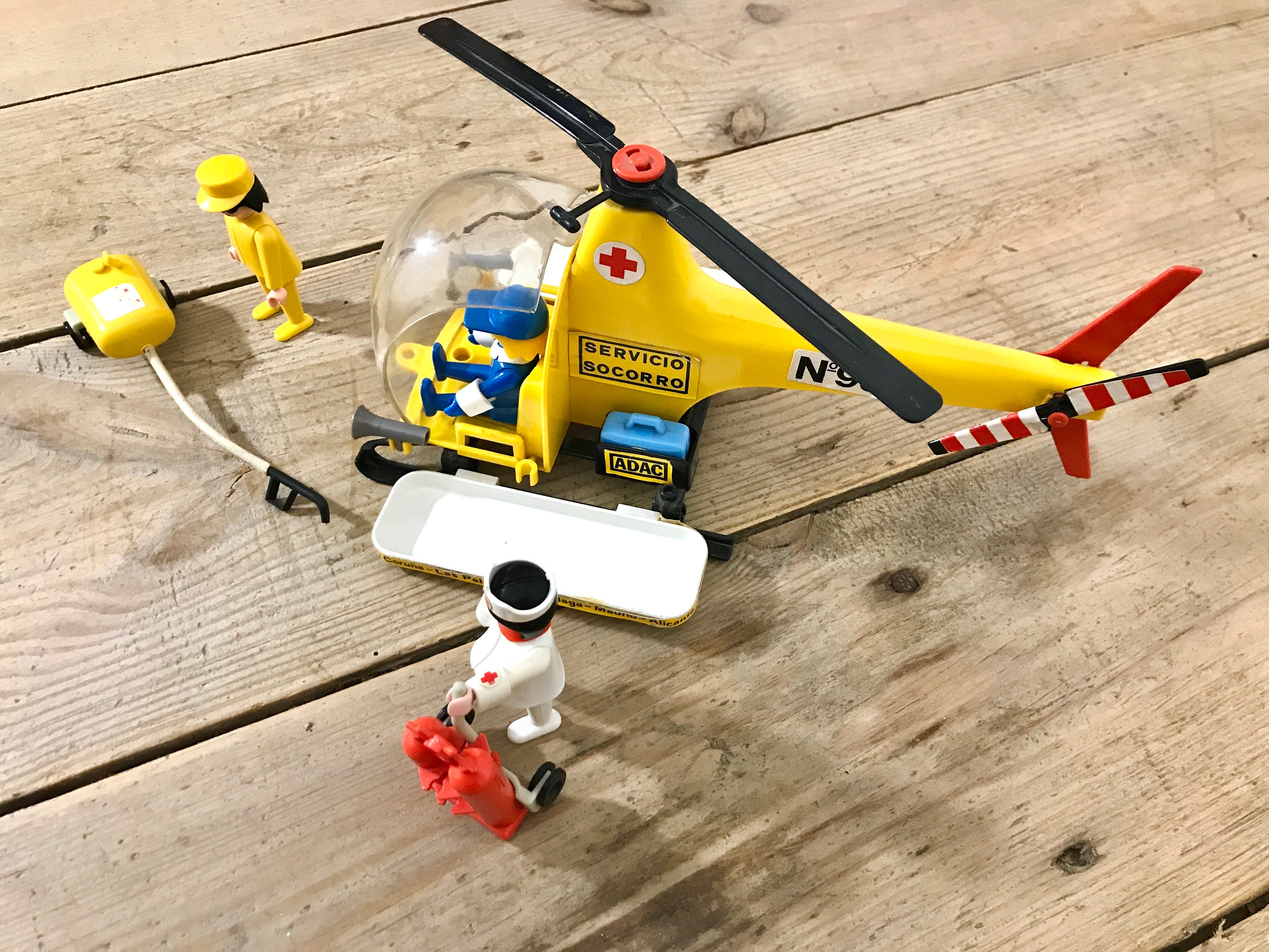 Playmobil 3247 Hélicoptère De Secours Vintage 1977 Complet Avec Boîte – TBE