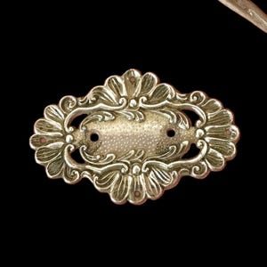 Plaque de poignée en laiton - vintage des années 1930-1940, poignée manquante, pour collier d'assemblage recyclé