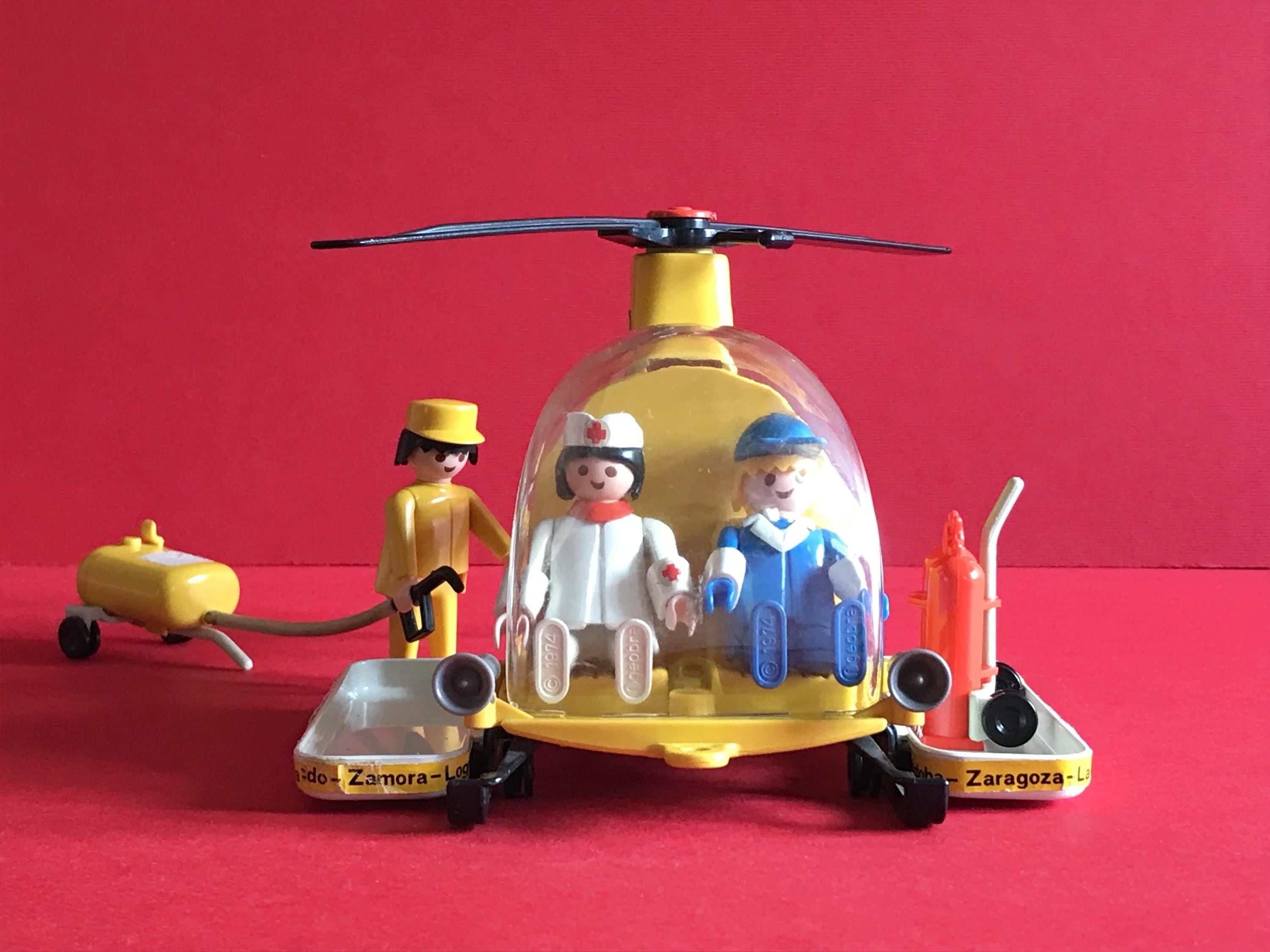 PLAYMOBIL Vintage – Set Hélicoptère De Secours Médical 3247 – 1977 – Avec Boîte – Bon état