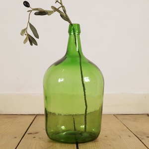 Vintage 5L Light Green Demijohn Bottle (1970s) – Classic Glass Decanter, Retro Home Decor