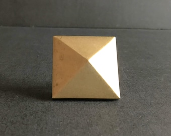 Solid Brass Pyramid-Shaped Piece for Furniture Restoration, Vintage 1980 - DIY Projects