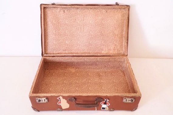 Brown cardboard suitcase for storage (1950s) - image 1