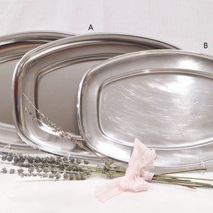 Inox serving platter (1970s), 2 models
