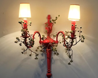 Set med 6 vintage krämfärgade lampskärmar med E14-klämma - Ljuskrona- och vägglampaskärmar