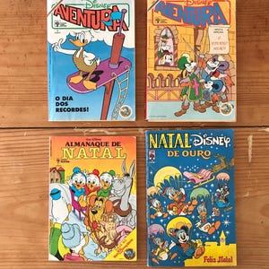 Vintage Lot of 4 Disney special edition comic books, written in Portuguese (1980s)