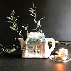Vintage Porzellan Teekanne Haus: Wunderliche Cottage Dekoration (1980)