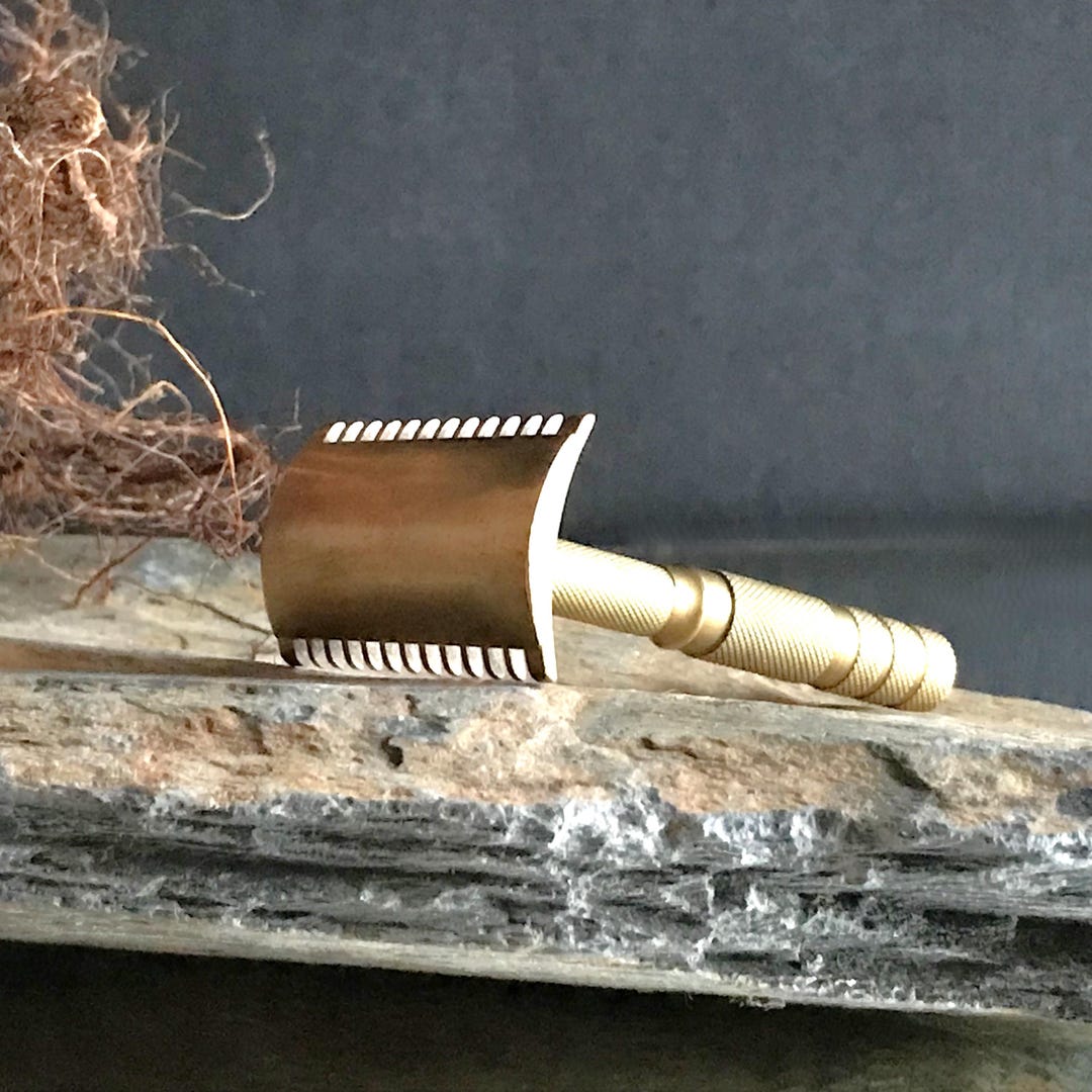 Antique Brass Safety Razor With Metal Case: 1920s Shaving Collectible ...