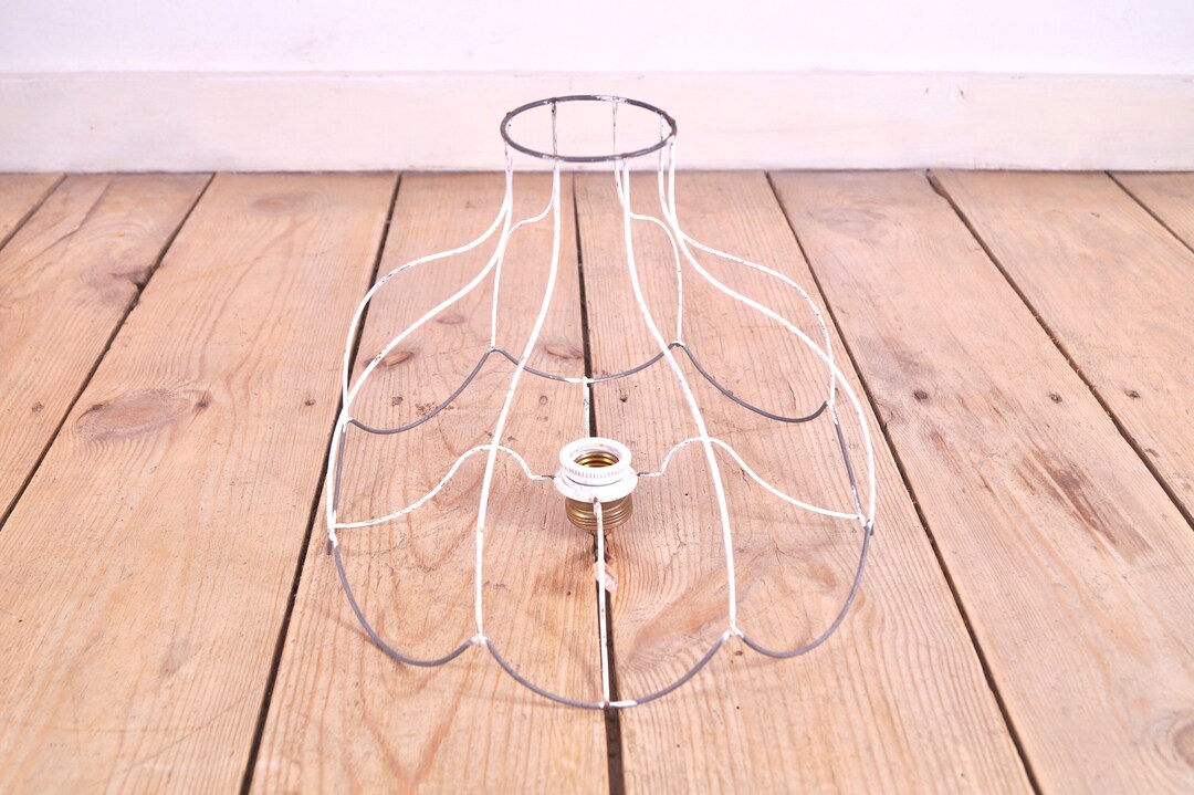 Lampshade Wire Frame With Brass Bulb Holder E 27 1970s Etsy