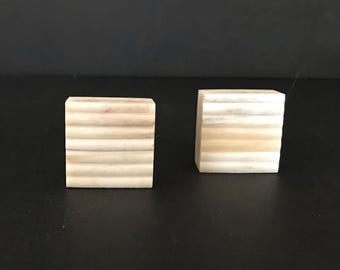 Büffel Knochen Schubladenknäufe: eckige Schrankbeschläge, handgefertigt (3.5 cm x 3.5 cm)