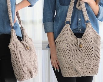 Patrón bolso crochet-Bolso MONACO-Patrón bolso crochet-Bolso boho crochet-Bolso playa-Tote crochet-Bolso mercado-Bolso hecho a mano-Bolso crochet PDF