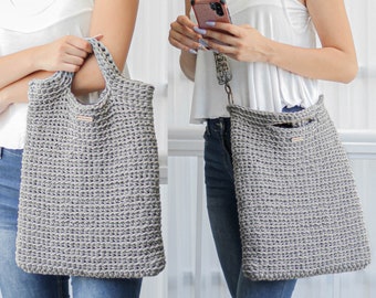 Crochet bag pattern-LIMA Convertible Urban handbag-PDF pattern-Crochet boho bag-Beach bag-Crochet market bag-Purse bag-Summer bag-Tote bag