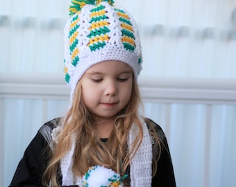 Crochet pattern, Patron de crochet, english / french, Raelynn - Earflap, Cache-oreilles, Beanie Hat Bonnet Beret (Small- Medium-Large sizes)