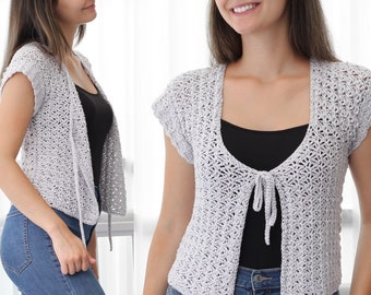 Crochet pattern-AVA Crochet cardigan pattern PDF-Women crochet pattern-pullover pattern top- crochet shrug -summer cardigan top-sizes XS-3XL
