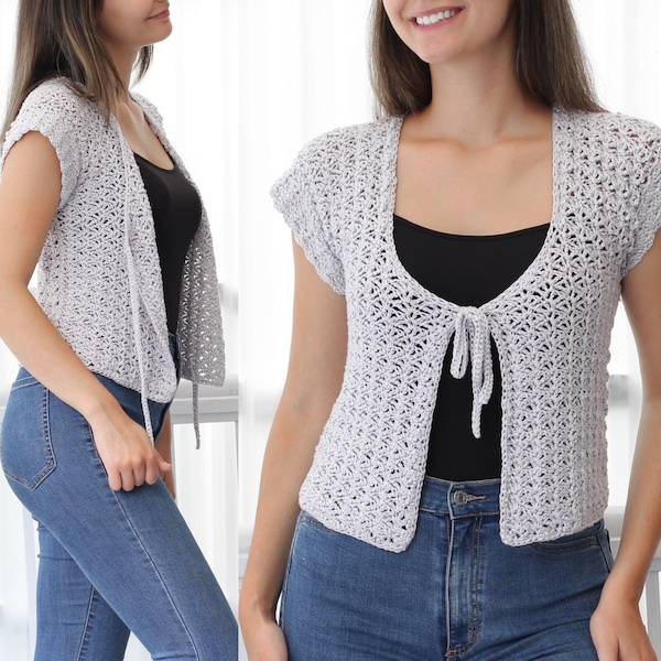 Crochet pattern-AVA Crochet cardigan pattern PDF-Women crochet pattern-pullover pattern top- crochet shrug -summer cardigan top-sizes XS-3XL