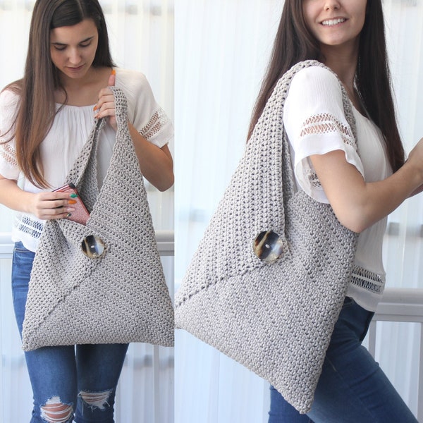 Crochet bag pattern-ATHENS urban handbag-PDF pattern-Crochet boho bag-Beach bag-Crochet market bag-Handmade bag-Crochet summer bag-Tote bag