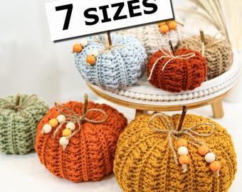 Crochet Pattern-7 SIZES- Cozy Fall Pumpkin-Crochet Pumpkin Pattern-Easy DIY Fall Decor Autumn- Beginner Friendly, Rustic Farmhouse Style PDF