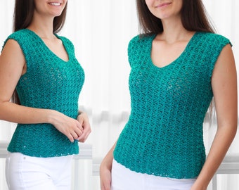 Crochet pattern-ABIGAIL Crochet top pattern-Women crochet pattern-Crop top pattern- Beach cover-up -Festival top-Boho lace top- sizes XS-XXL