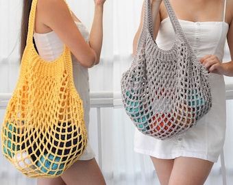 Crochet bag pattern-LILLE French bag pattern PDF-Crochet pattern summer bag-Beach bag-Crochet french market bag-Crochet market tote- 4 sizes