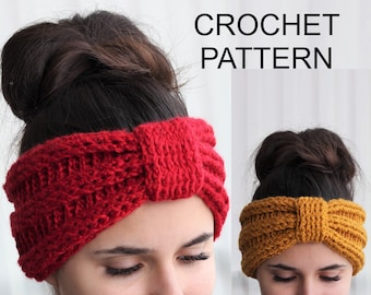 Crochet Pattern PDF-NALA- Crochet headband -Turban Pattern- Boho Head Wrap, Crochet Headband pattern, Crochet Headwarm, Crocheted Headband