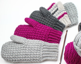 Crochet pattern-AMELIA -5 sizes Crochet mittens pattern- crochet mitten pattern-Toddler crochet mittens- Child crochet Mitten- Women mittens
