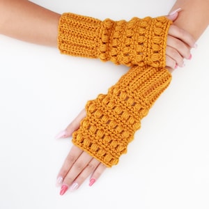 Crochet pattern-HAZEL Crochet fingerless gloves pattern-Women crochet patterns-Wrist Warmers-Fingerless Mittens Pattern Mitt PDF Sizes S-M-L image 1