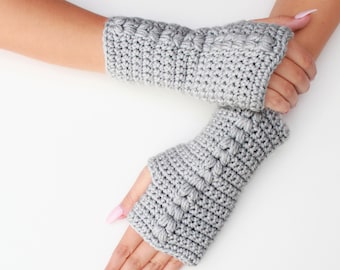 Crochet pattern-CELIA Crochet fingerless gloves pattern-Women crochet pattern-Wrist Warmers pattern-Fingerless Mitts Pattern PDF Size S-M-L
