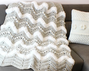 Easy Crochet Afghan pattern-Crochet Blanket pattern-COZY HARMONY Crochet patterns -Crochet Throw pattern PDF-Crochet -Crochet Afghan-3 Sizes