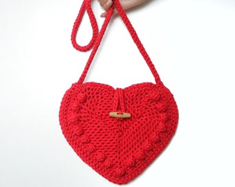 Crochet bag pattern-VALENTINA bag-Crochet handbag pattern PDF-Crochet bag-Heart bag-Crochet handbag-Valentine bag-Crochet handmade bag purse
