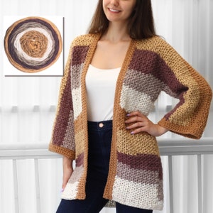Crochet pattern-CHLOE Crochet cardigan pattern top PDF-sweater women crochet pattern-pullover top kimono crochet lace cardigan-7sizes XS-3XL
