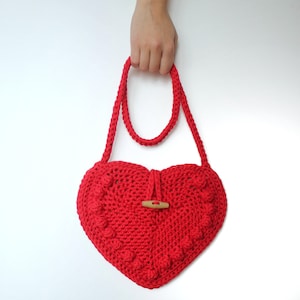 Crochet bag pattern-VALENTINA bag-Crochet handbag pattern PDF-Crochet bag-Heart bag-Crochet handbag-Valentine bag-Crochet handmade bag purse image 2