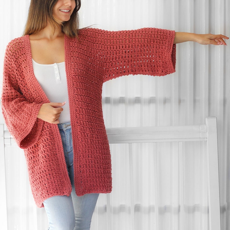 Crochet pattern-NALA Crochet cardigan pattern top PDF-sweater women crochet pattern-pullover pattern top crochet lace cardigan-7sizes XS-3XL zdjęcie 5